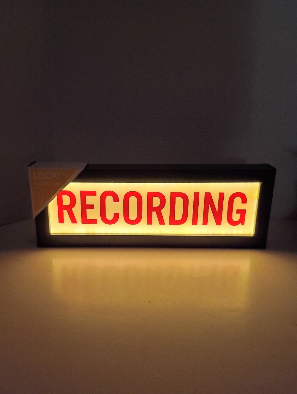 Retro Recording Battery Operated Lighted Wall Mount Signage